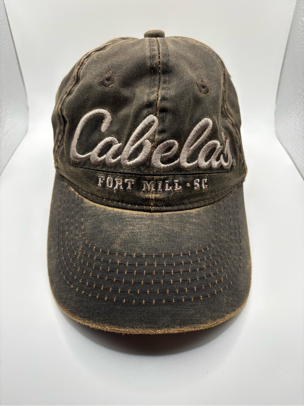 Cabela’s Fort Mill SC Distressed Brown Adjustable Hat South Carolina